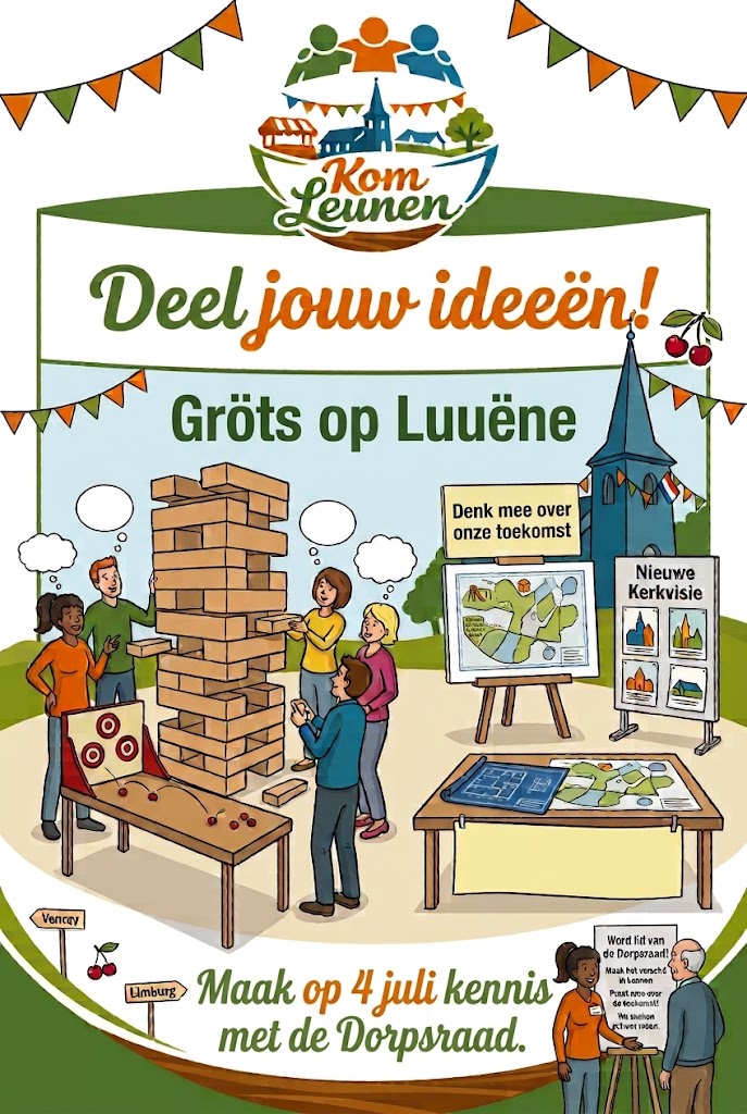 📣 De Dorpsraad doet mee aan Kom Leunen: Gröts op Luuëne!